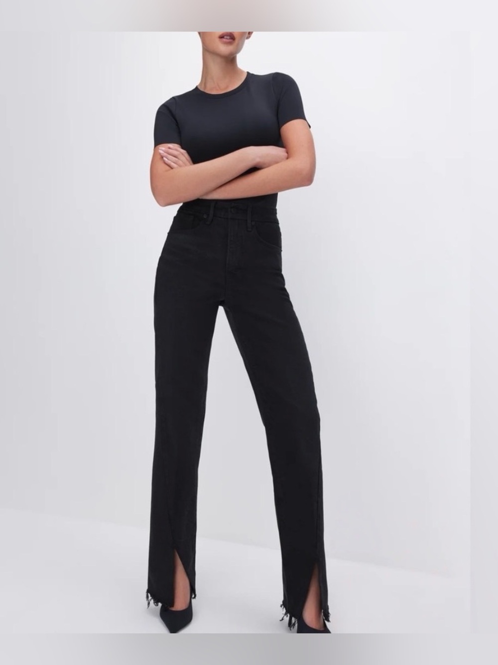 Good American Good Boy Soft Tech Straight Jeans